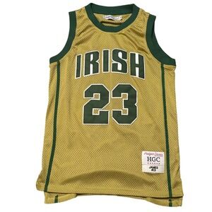 Headgear Classics Irish 23 Basketball Jersey Gold Green Retro Mens XS‎